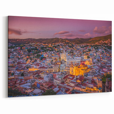 Guanajuato Wall Art - Colorful Cityscape Sunset Canvas