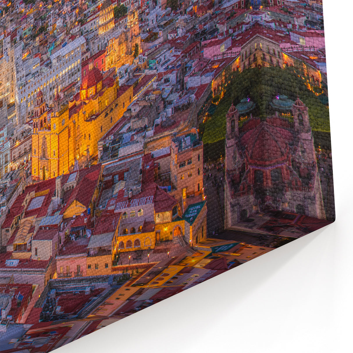 Guanajuato Wall Art - Colorful Cityscape Sunset Canvas