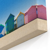 Colorful Beach Huts Wall Art - Vibrant Melbourne Seaside Canvas Print