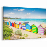 Brighton Beach Huts Wall Art - Vibrant Melbourne Seaside Canvas Print
