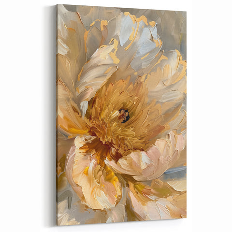 Peony Wall Art - Elegant Botanical Canvas Print for Modern Home Decor