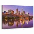 Melbourne Nightscape Wall Art - Vibrant City Lights Canvas Print