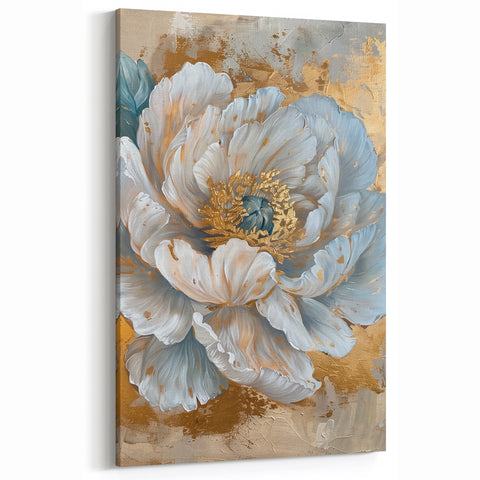 Peony Botanical Art - Modern Floral Canvas Print for Elegant Home Decor