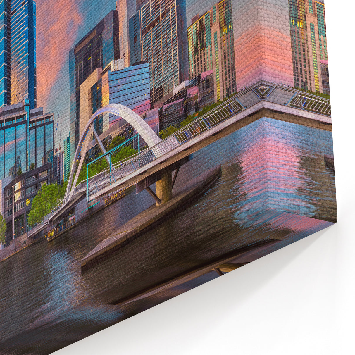 Melbourne Skyline Sunset Wall Art - Vibrant Cityscape Canvas Print