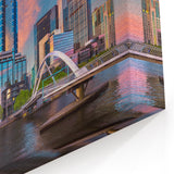 Melbourne Skyline Sunset Wall Art - Vibrant Cityscape Canvas Print