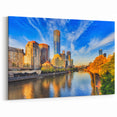 Melbourne Daytime Skyline Wall Art - Bright Cityscape Canvas Print