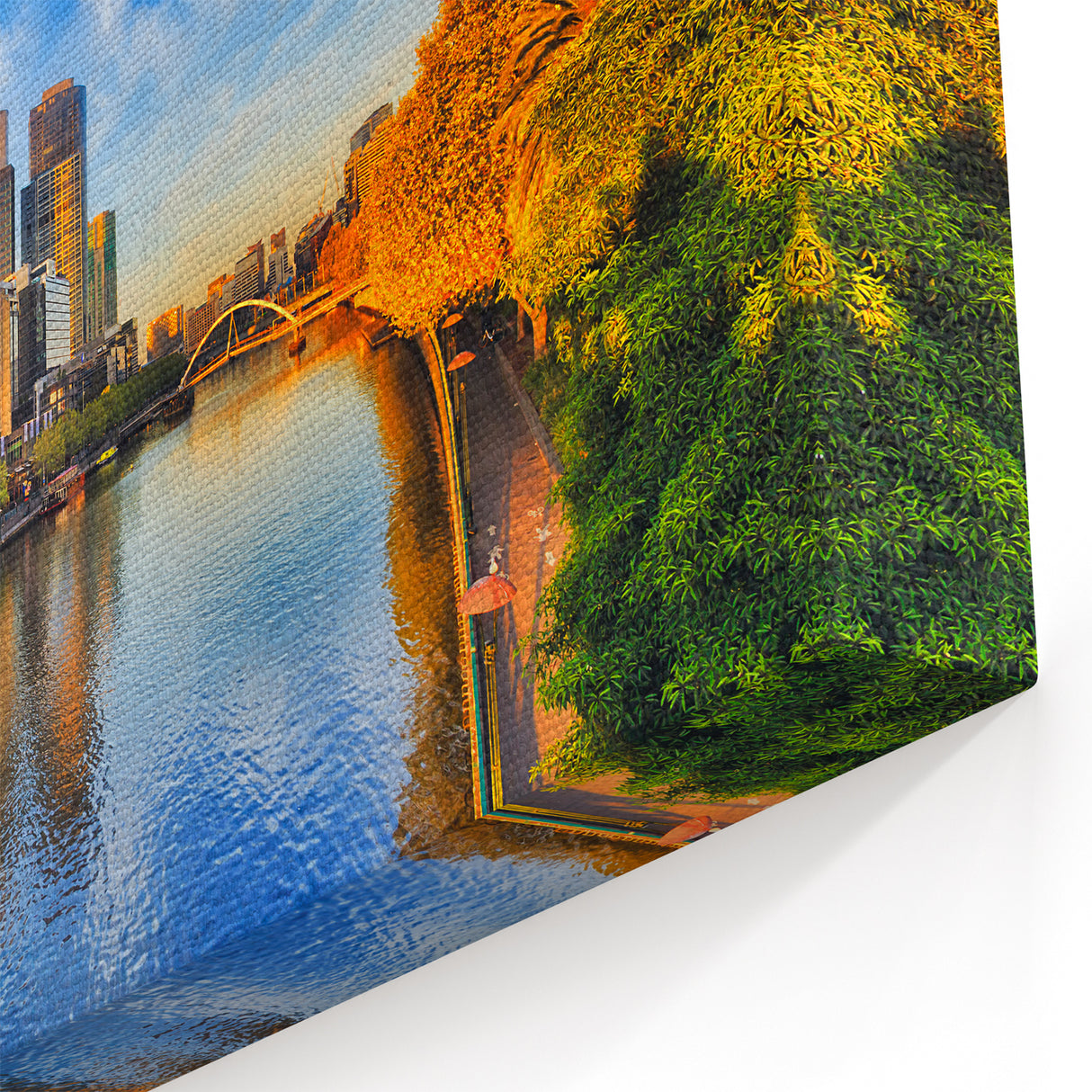 Melbourne Daytime Skyline Wall Art - Bright Cityscape Canvas Print