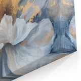 Peony Wall Art - Luxurious Botanical Canvas Print with Gold Accents