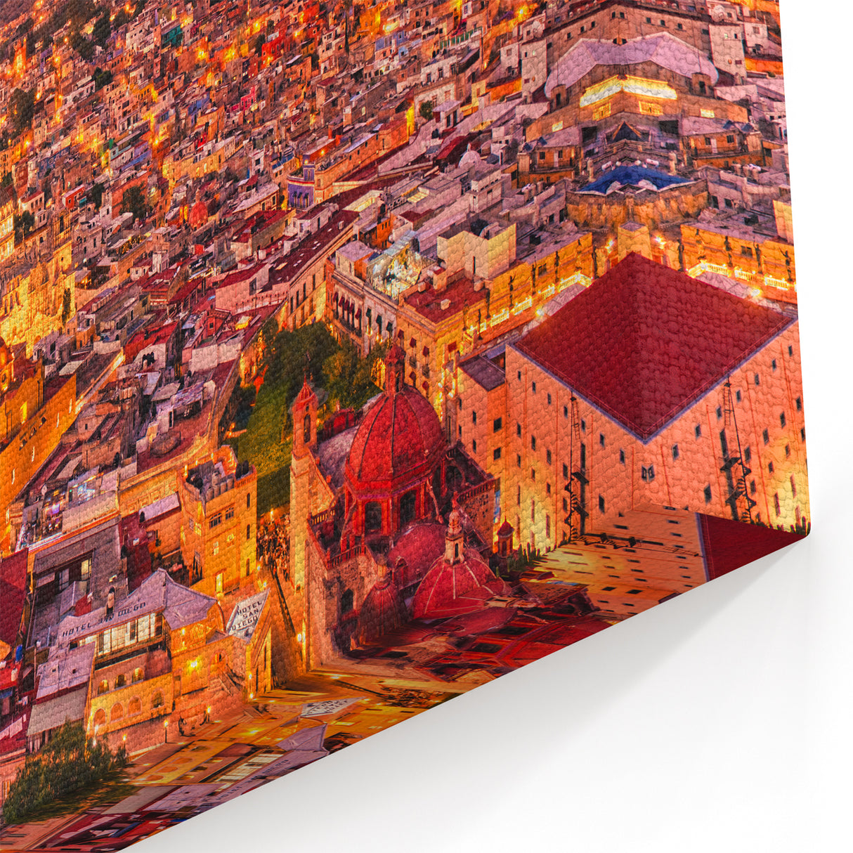 Guanajuato Wall Art - Fiery Sunset Cityscape Canvas