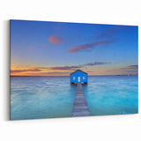 Perth Wall Art - Blue Boat House Sunset Perth Landscape Canvas Print