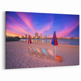 Scenic Perth Artwork - Beach Sunset Perth Cityscape Print for Home