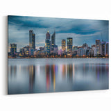 Perth Wall Art - Serene Skyline Reflections Perth Cityscape Canvas