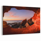 Perth Wall Art - Coastal Cave Sunset Perth Landscape Canvas Print