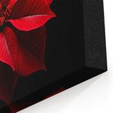 Bold Red Poinsettia Wall Art - Botanical Holiday Canvas for Christmas Decor