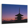 Japanese City Wall Art - Kyoto Pagoda Silhouette at Twilight