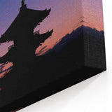 Japanese City Wall Art - Kyoto Pagoda Silhouette at Twilight