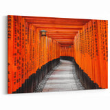 Kyoto Cityscape Prints - Vibrant Torii Gate Pathway in Japanese Art