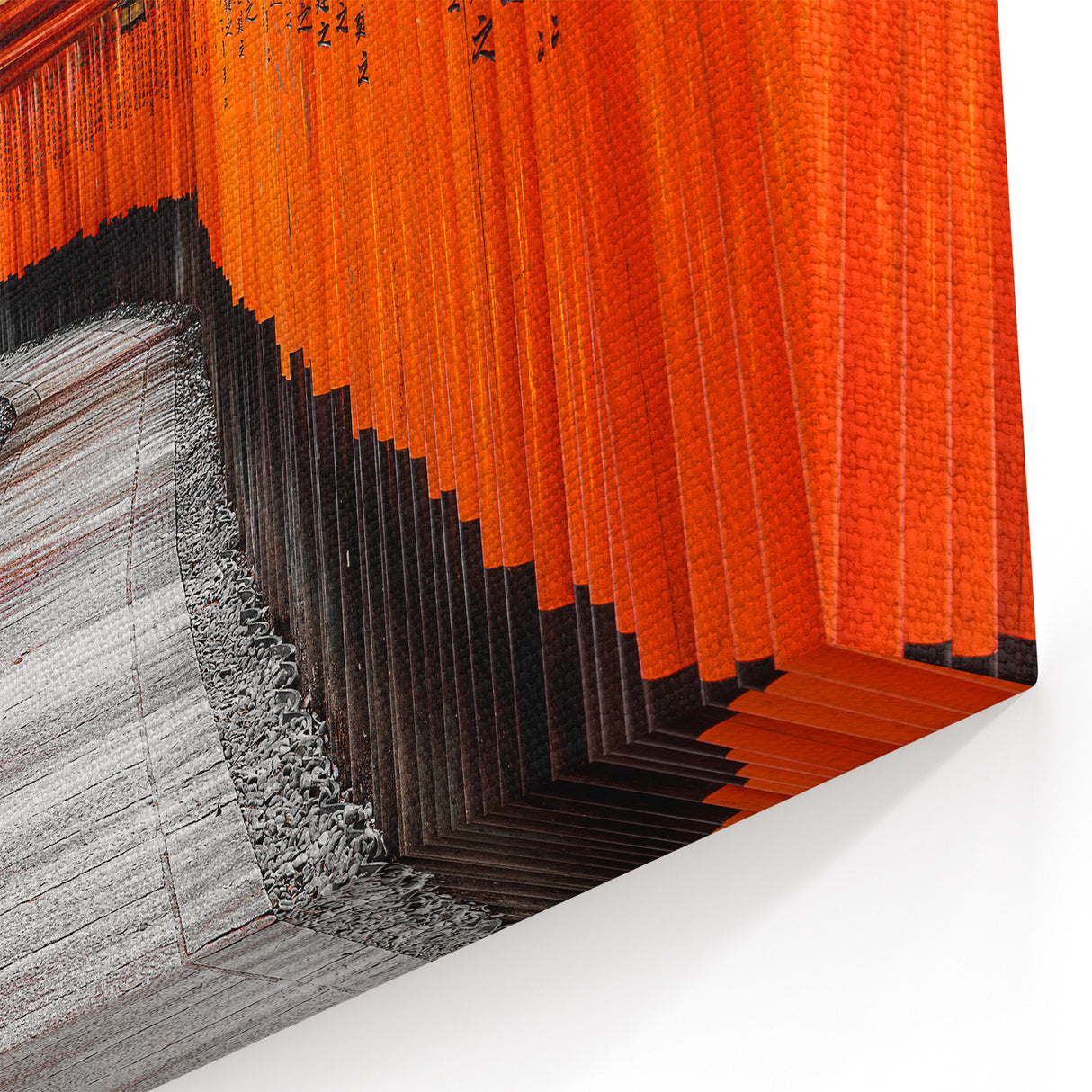 Kyoto Cityscape Prints - Vibrant Torii Gate Pathway in Japanese Art