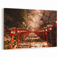 Kyoto Scenic Wall Art - Lantern-Lit Pathway in Winter Wonderland