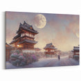 Kyoto Wall Art - Moonlit Traditional Village with Japanese Architecture
