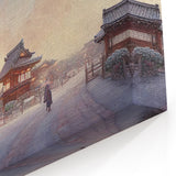 Kyoto Wall Art - Moonlit Traditional Village with Japanese Architecture