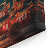 Kyoto Lantern Festival Art - Glowing Moon and Lanterns over Pagoda