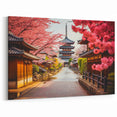 Kyoto Cherry Blossom Art - Pagoda and Blossoming Streets in Spring