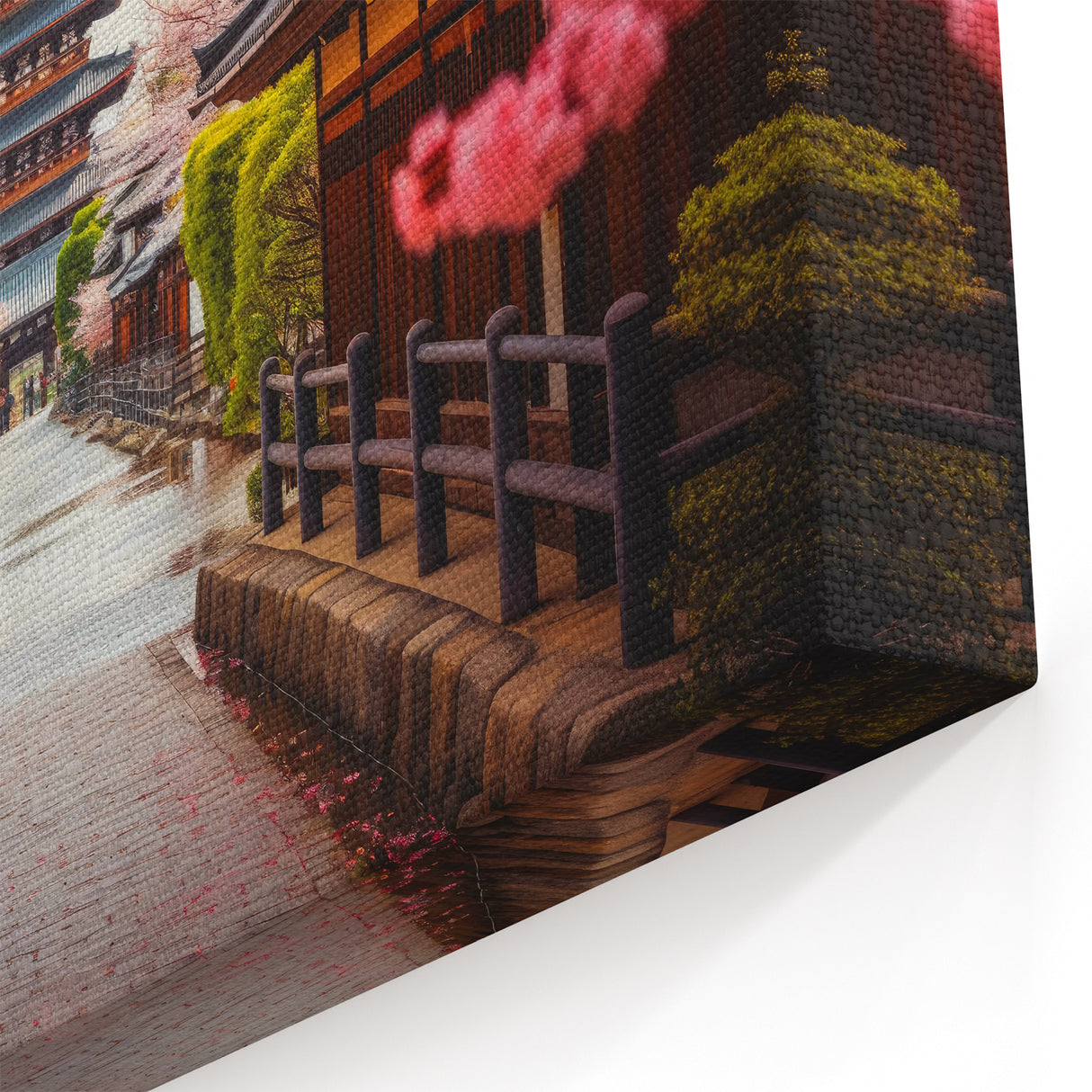 Kyoto Cherry Blossom Art - Pagoda and Blossoming Streets in Spring