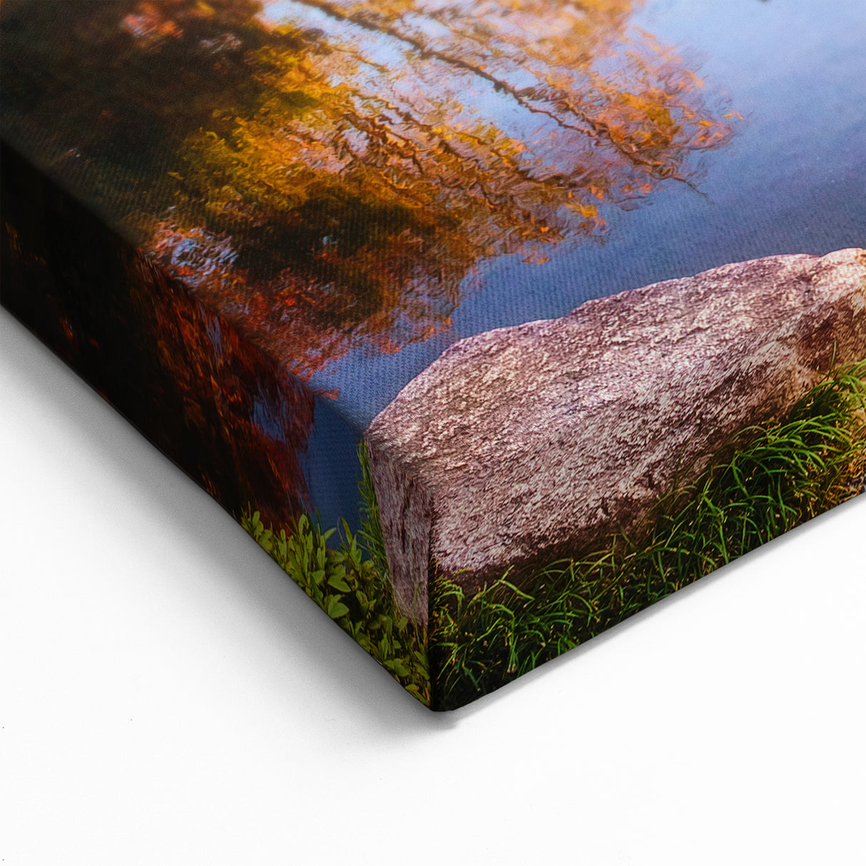 Kyoto Garden Autumn Art - Tranquil Pagoda Reflection and Fall Colors