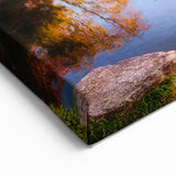 Kyoto Garden Autumn Art - Tranquil Pagoda Reflection and Fall Colors