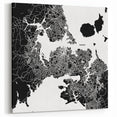 Auckland City Map Art - Stylish Black and White Canvas