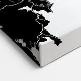 Auckland City Map Art - Stylish Black and White Canvas