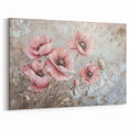 Soft Pink Poppy Blossom Canvas – Elegant Floral Wall Art for Home Decor