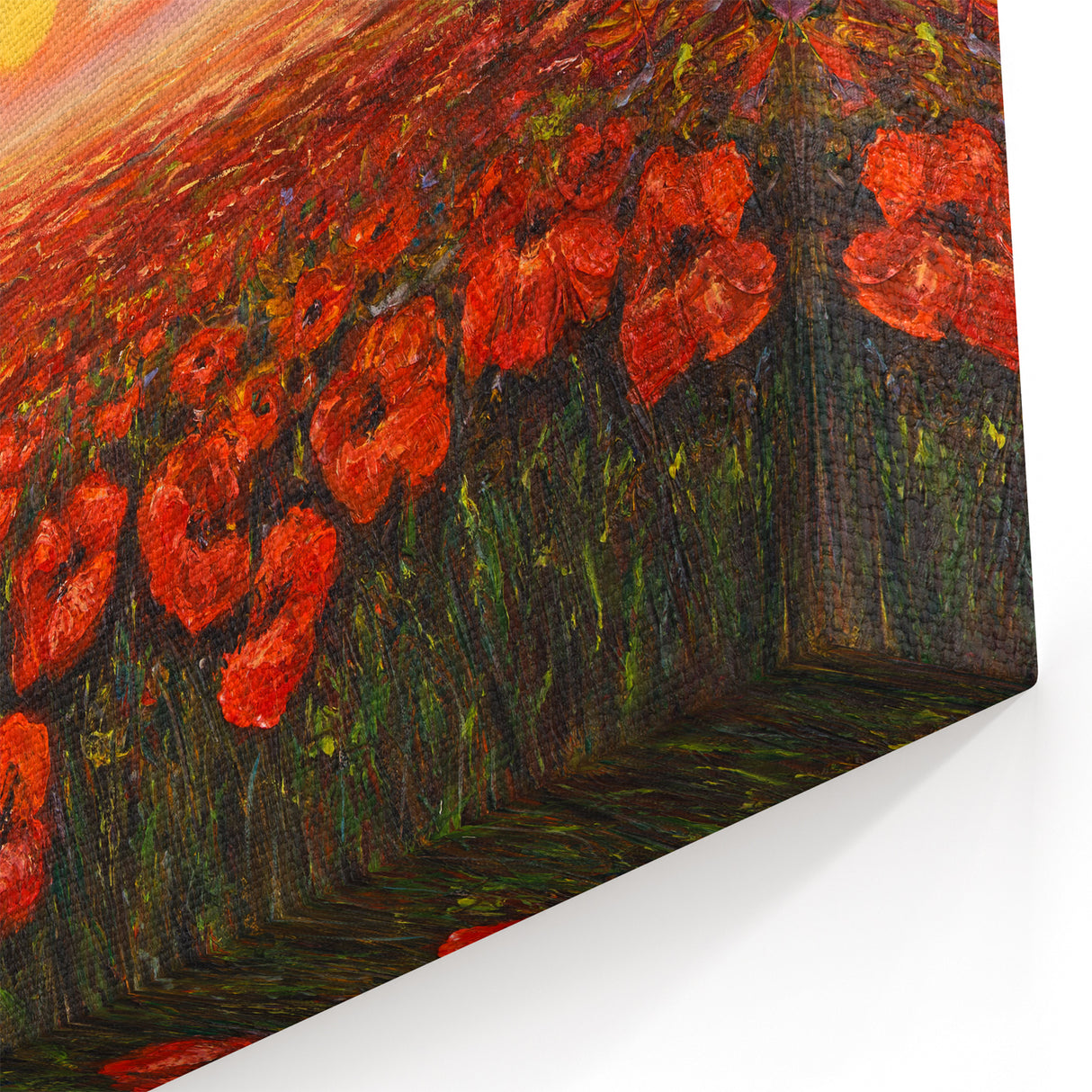 Vibrant Poppy Field at Sunset – Beautiful Floral Wall Art Canvas Print