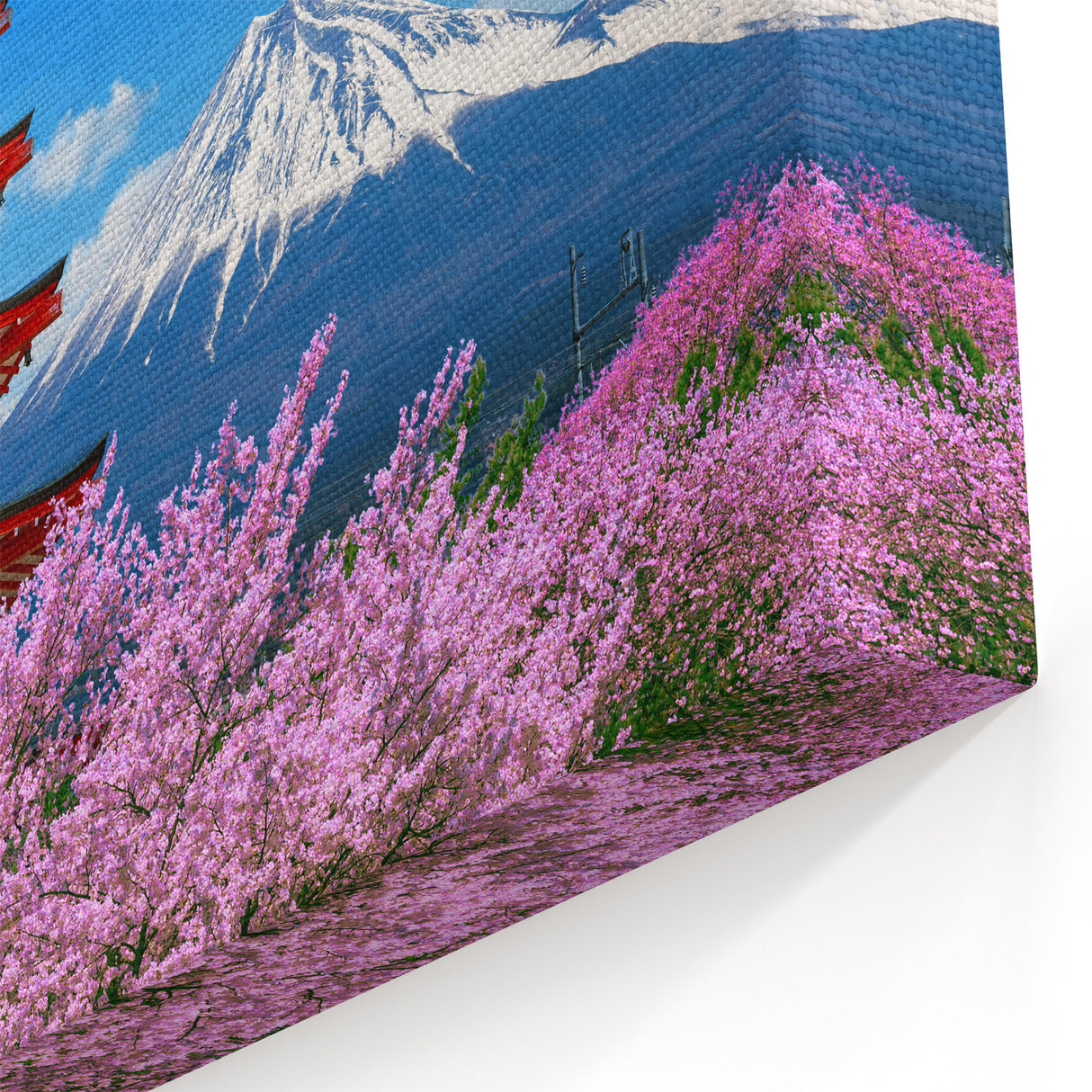 Mount Fuji Pagoda Canvas - Japanese Scenic Art for Home Decor