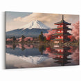Mount Fuji Pagoda Reflection Canvas - Japanese Scenic Art for Home Decor