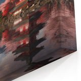 Mount Fuji Pagoda Reflection Canvas - Japanese Scenic Art for Home Decor
