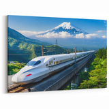 Mount Fuji Bullet Train Canvas - Scenic Japanese Art for Home Decor