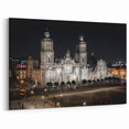 Mexico City Art Prints - Stunning Night View of Metropolitan Cathedral