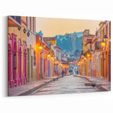 Mexico City Street Scene Art - Vibrant Historic Architecture Canvas Print