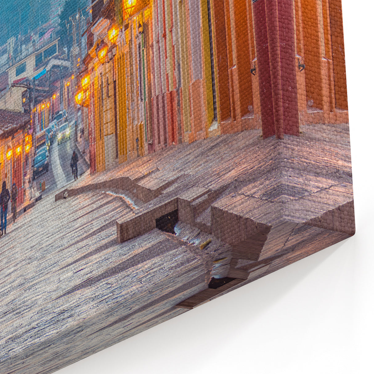 Mexico City Street Scene Art - Vibrant Historic Architecture Canvas Print