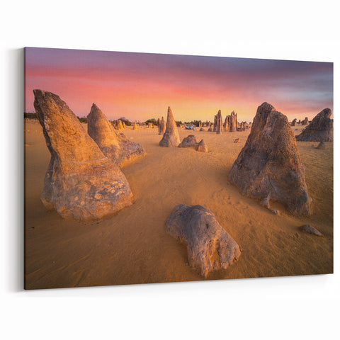 Perth Landscape Canvas - Pinnacles Desert Australia Wall Art Sunset Scenery