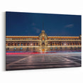 Mexico City Night Art - National Palace Illuminated Street View Canvas