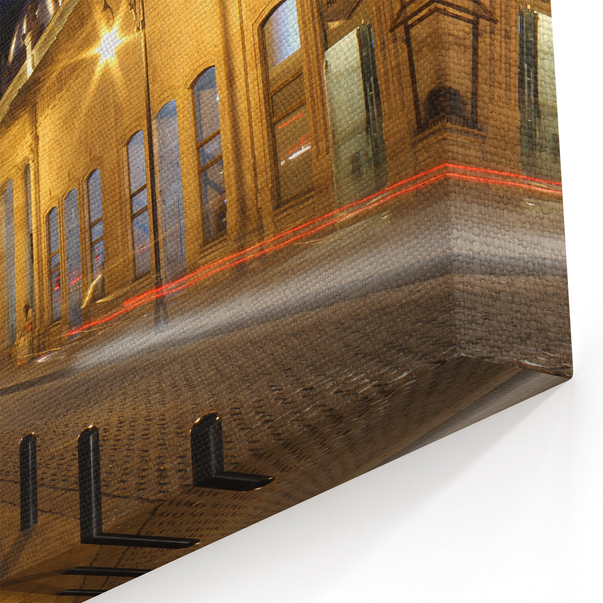 Mexico City Night Art - Illuminated Colonial Architecture Street Scene