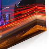 Mexico City Nightscape Art - Angel of Independence in Motion Canvas