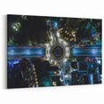 Mexico City Aerial Art - Night View of Illuminated Roundabout Canvas