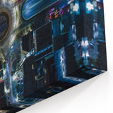 Mexico City Aerial Art - Night View of Illuminated Roundabout Canvas