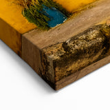 Mexico City Wall Art - Vibrant Yellow Façade with Potted Plants Canvas