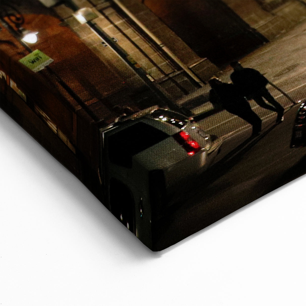 Mexico City Festive Art - Illuminated Eagle and Flag Street Scene Canvas