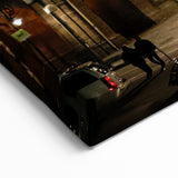 Mexico City Festive Art - Illuminated Eagle and Flag Street Scene Canvas